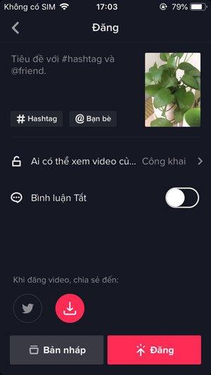 Đăng tải video lên Tiktok
