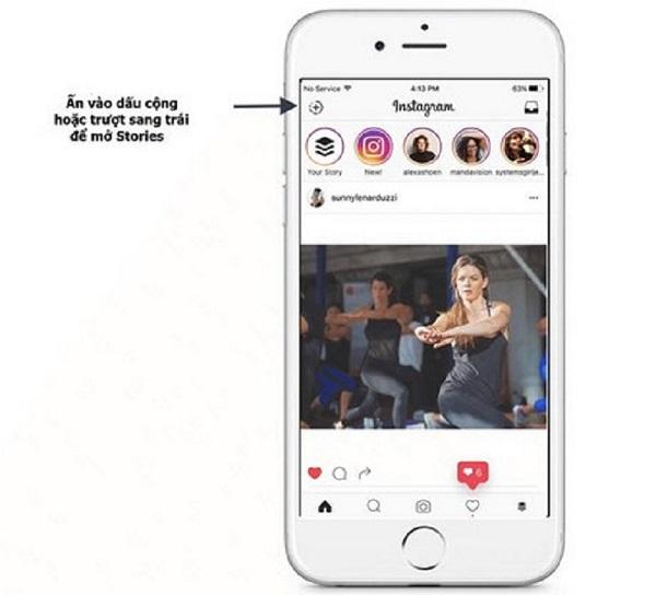 Giao diện chính của Instagram