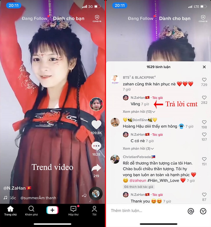Tương tác với người xem video