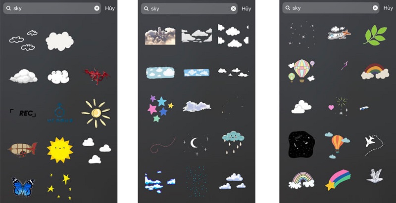 Sử dụng các sticker sẵn có của Instagram