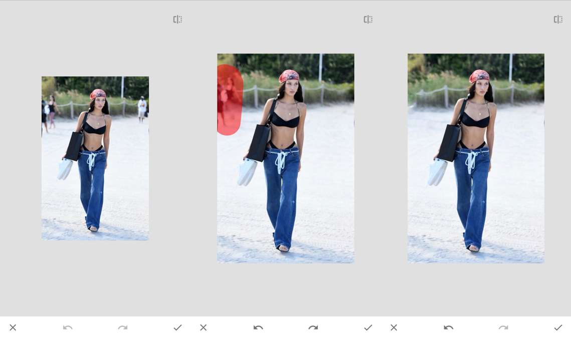 Thao tác xóa người bằng Snapseed