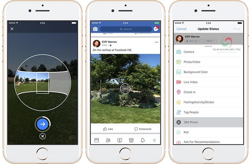 Chức năng chụp ảnh 360 độ được tích hợp trực tiếp trên nền tảng xã hội facebook