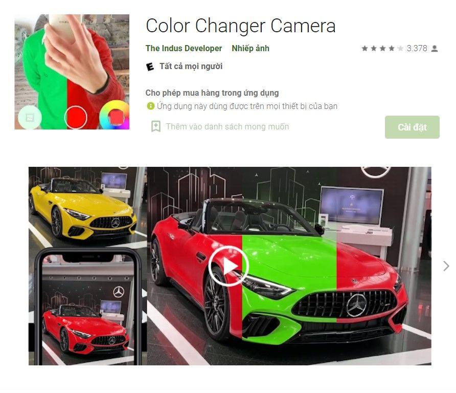 App chỉnh màu quần áo Color Changer Camera