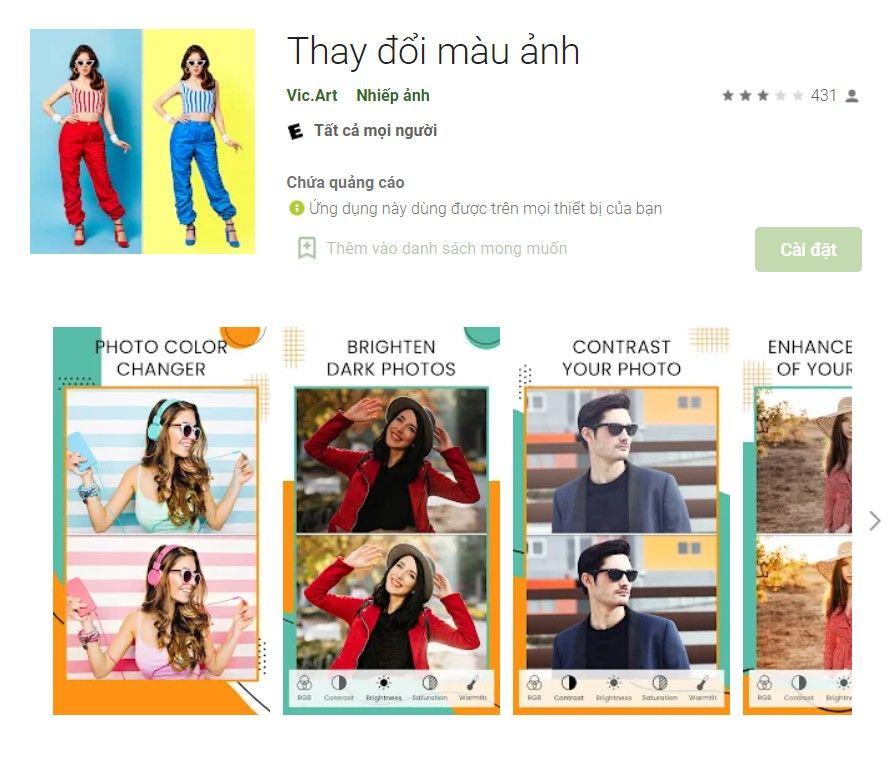 App Thay đổi màu ảnh hiệu quả
