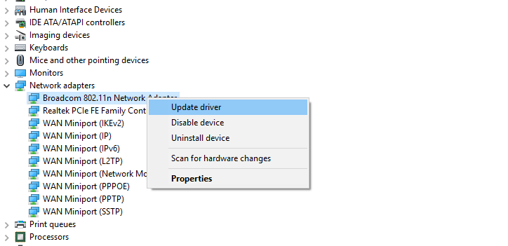 Kích hoạt “Update driver”