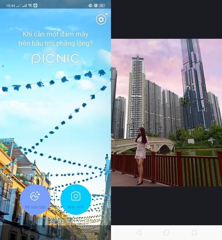 Phần mềm chỉnh ảnh bầu trời đẹp Picnic