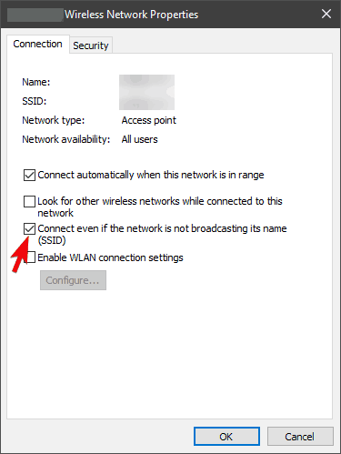 Kết nối thủ công với mạng SSID ẩn