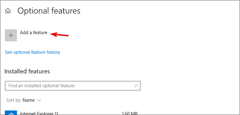 Chọn Add a feature