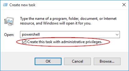 Chọn Create this task with administrative privileges