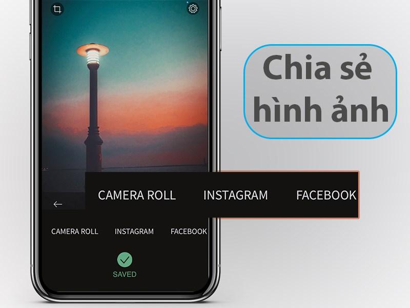 RNI Films cho phép người dùng chia sẻ ảnh lên mạng xã hội một cách nhanh chóng và đơn giản