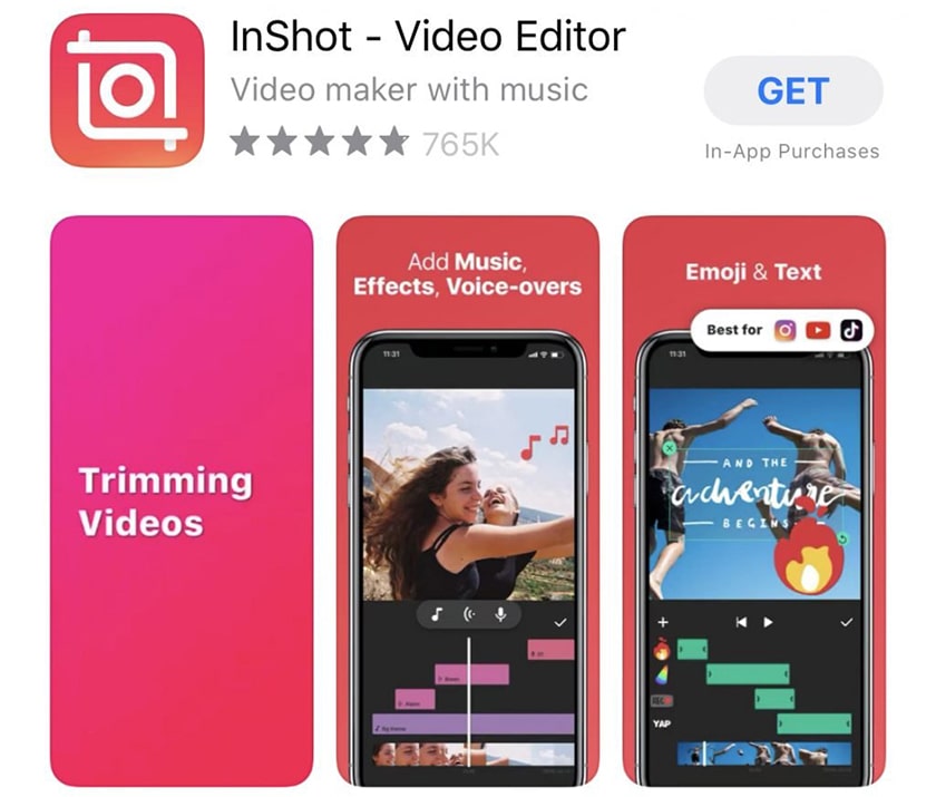 Inshot - ứng dụng chỉnh sửa và tạo video với độ phân giải cao