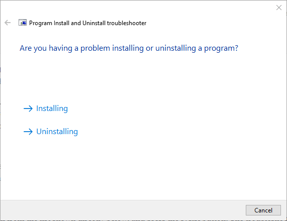 Chọn mục Uninstalling