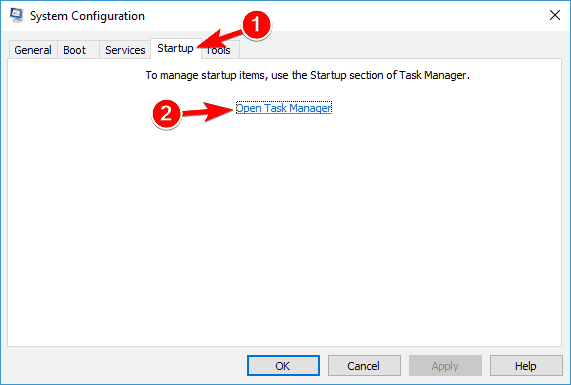 Startup > Open Task Manager