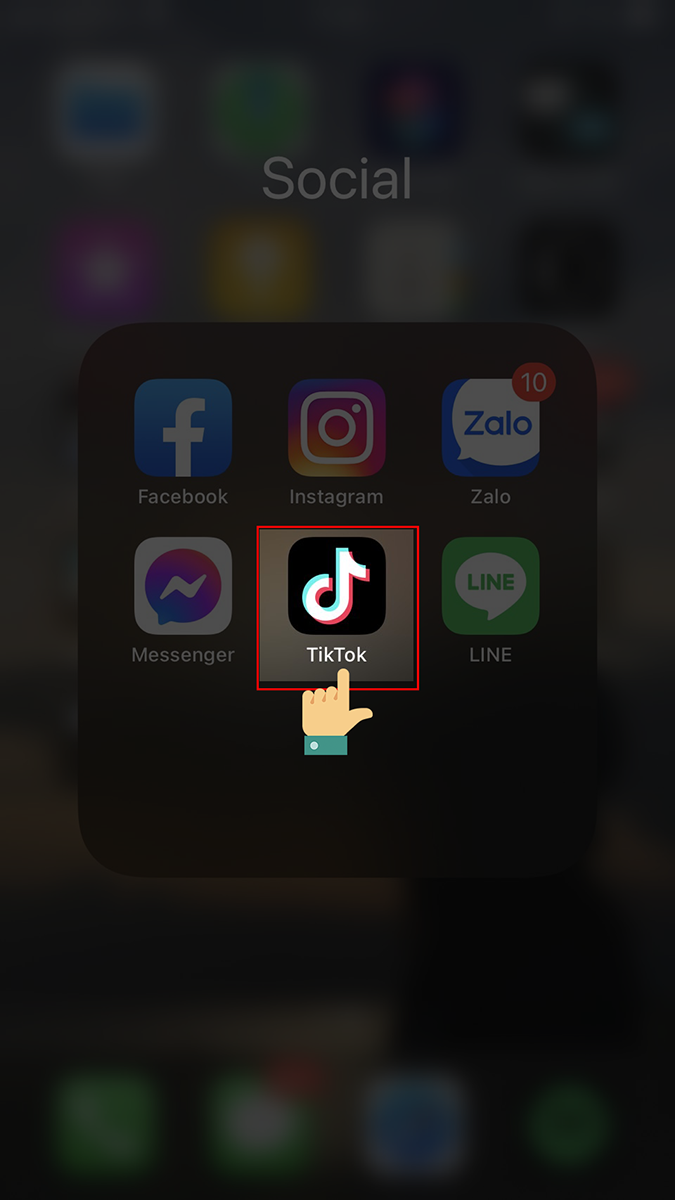Bấm vào ứng dụng Tik Tok