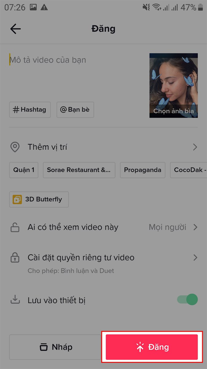 Sau khi chỉnh sửa xong hãy nhấn Đăng
