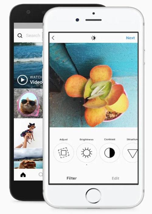 Chỉnh sửa hình ảnh bằng các thông số trên Instagram