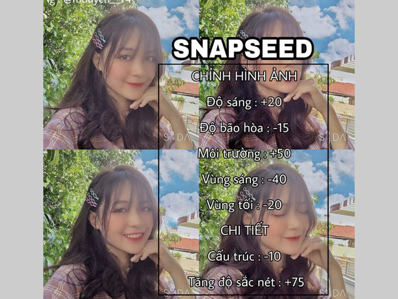 Công thức chỉnh màu ảnh selfie đa dạng