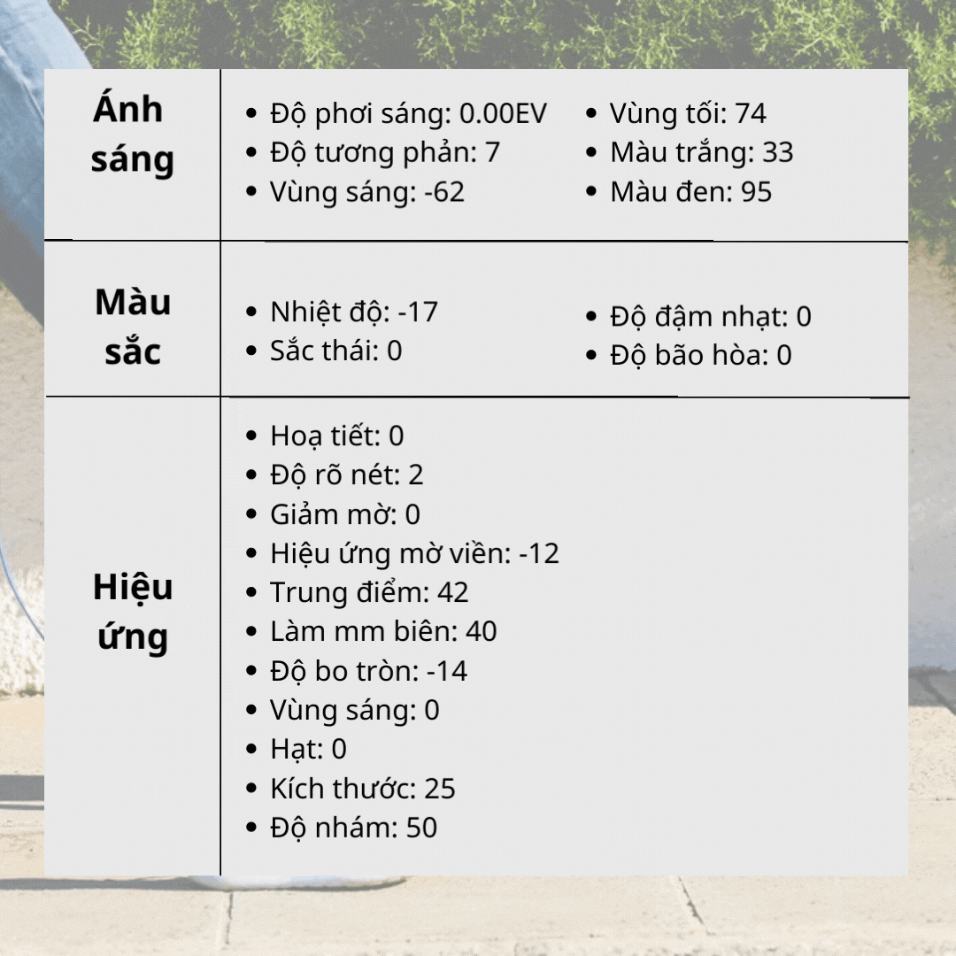 Bảng công thức tham khảo cho tone màu xanh vàng Tây Âu