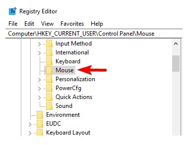 Điều hướng tới thư mục Mouse