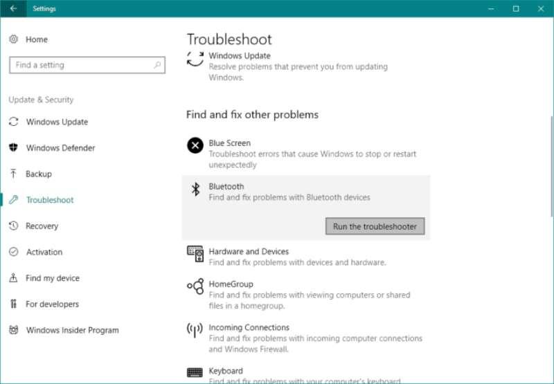 Mô phỏng bước 3 : Nhấn chọn Troubleshoot thanh bên trái
