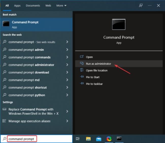 Kích hoạt Command Prompt