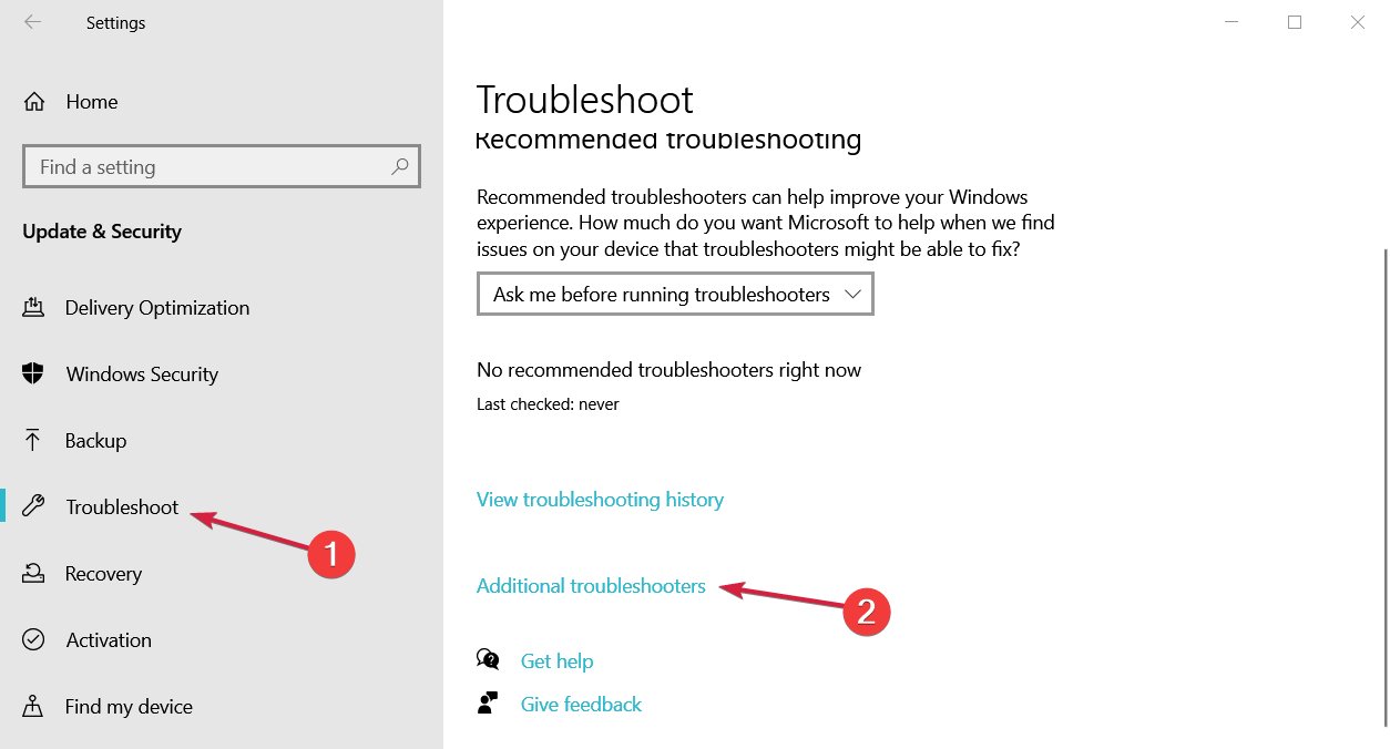 Chọn Additional troubleshooters và tiếp tục