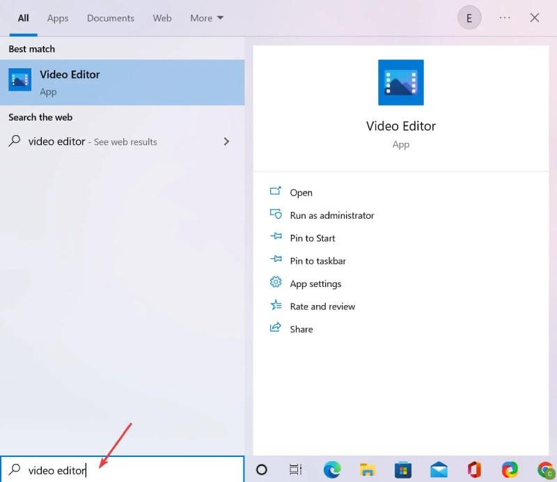 Trình chỉnh sửa video có sẵn