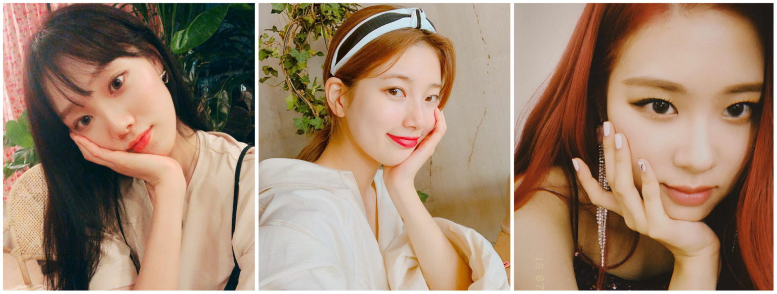Dùng tay ôm mặt khiến mặt thon gọn hơn giống như Idol @heybiblee, @skuukzky và @roses_are_rosie