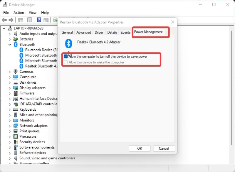 Tắt Windows Power Management
