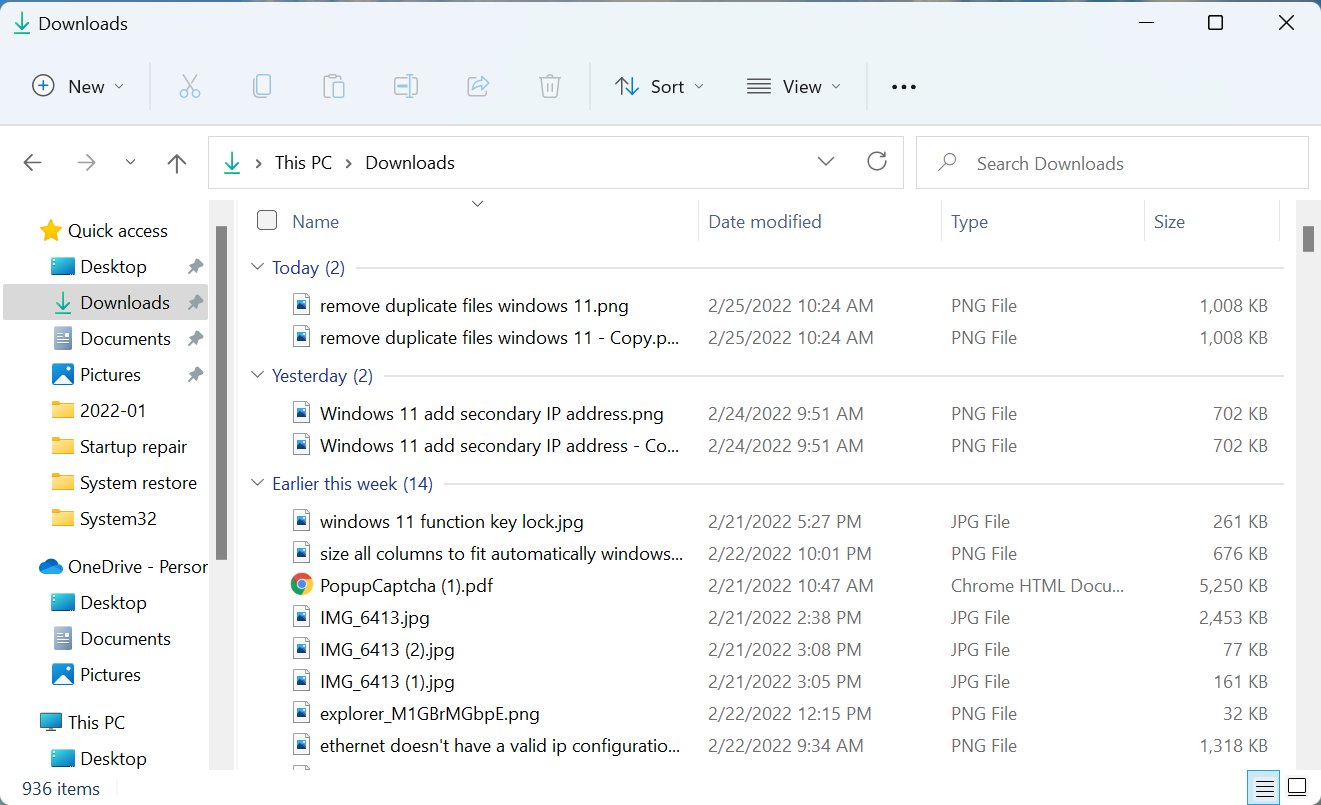 Các tệp sẽ hiển thị với các chi tiết liên trong file