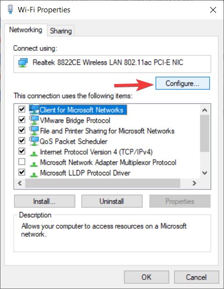Nhấn vào nút Configure
