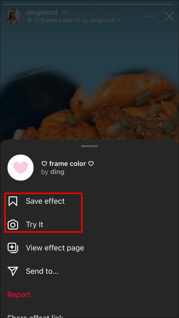 Chọn lưu lại và dùng filter trên Instagram ngay nào