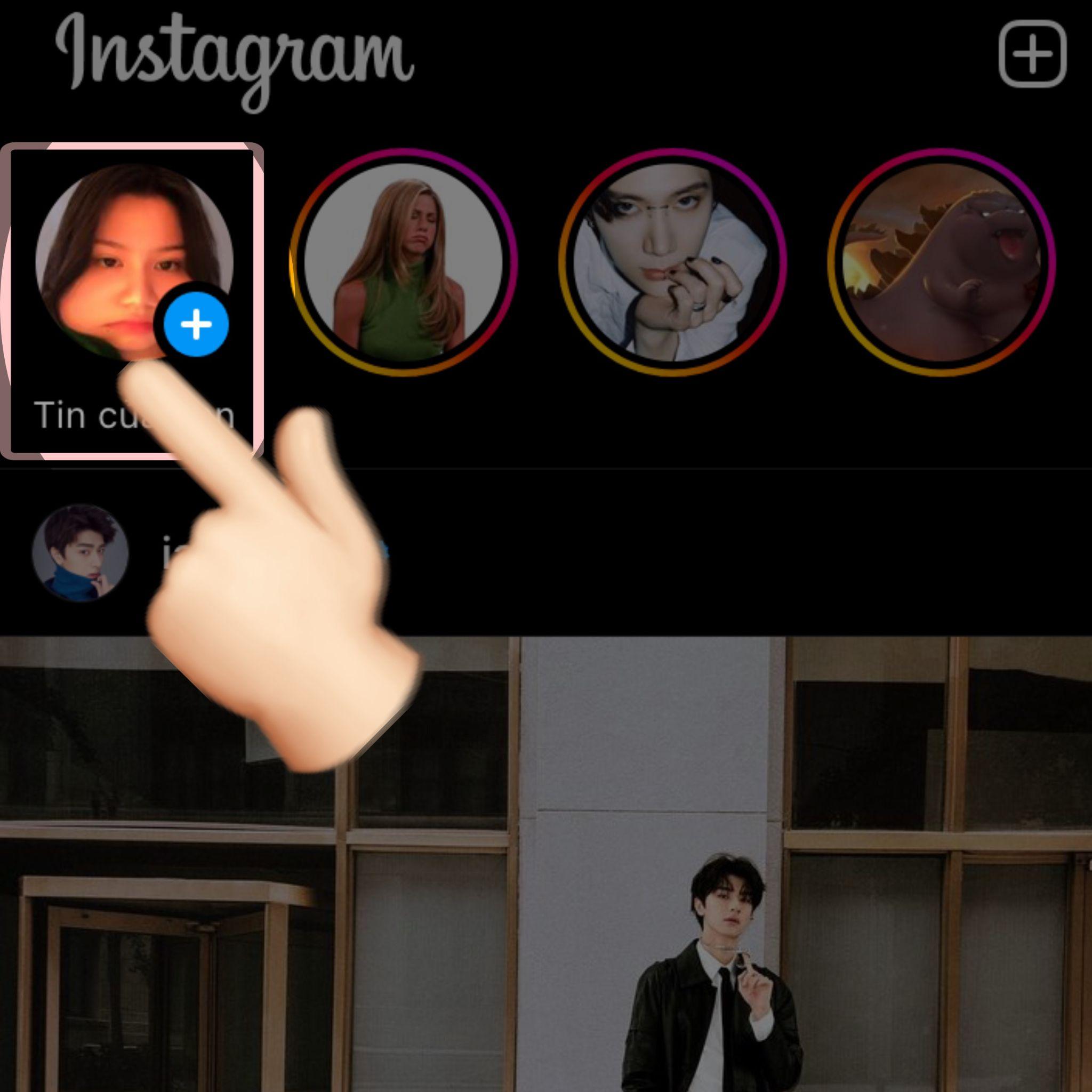 Nhấp theo mục được chỉ định để mở phần Story của Instagram