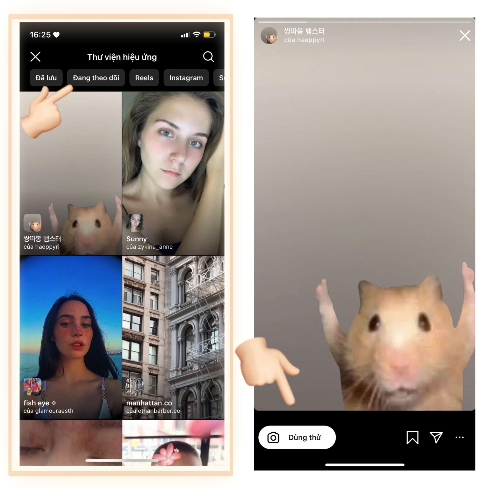 Chọn filter mà bản thân yêu thích > chọn dùng thử để bắt đầu selfie