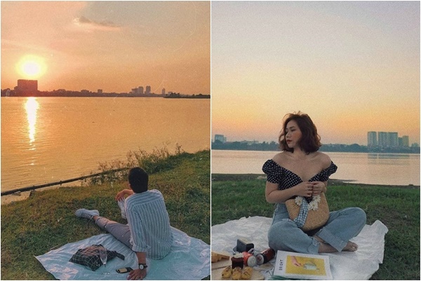 Picnic ngắm hoàng hôn bình yên cùng bạn bè