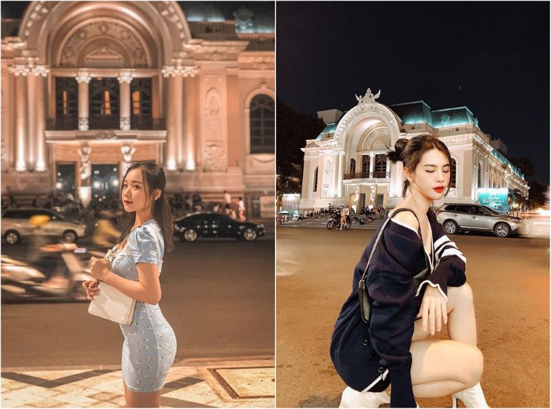 Ánh đèn buổi tối được đánh lên tinh tế từng đường nét
