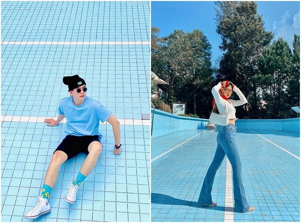 Hồ bơi trong biệt điện Trần Lệ Xuân
