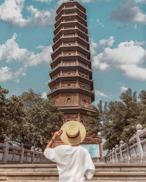 Một góc check in đang hot tại chùa Bái Đính