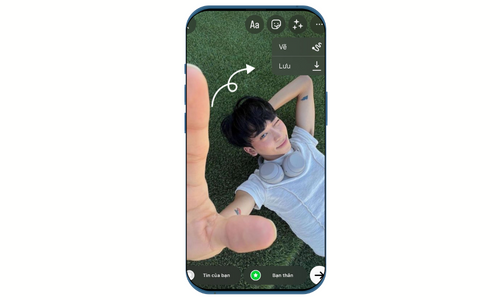 Bước 3: Nhấn vào dấu ba chấm bên phải và lưu ảnh vừa chụp nhé.