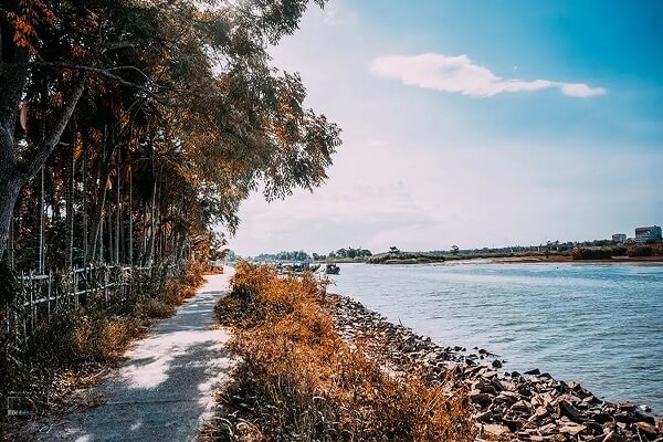 Đường làng từ cầu Cẩm Kim vào làng mộc Kim Bồng