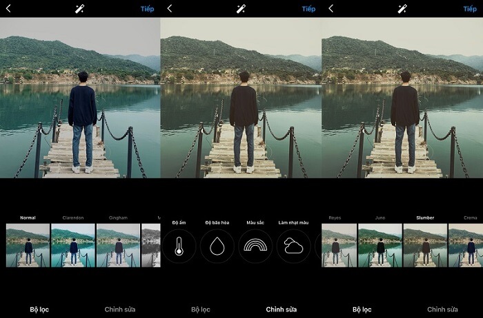 Instagram cung cấp nhiều bộ lọc và chế độ chỉnh ảnh