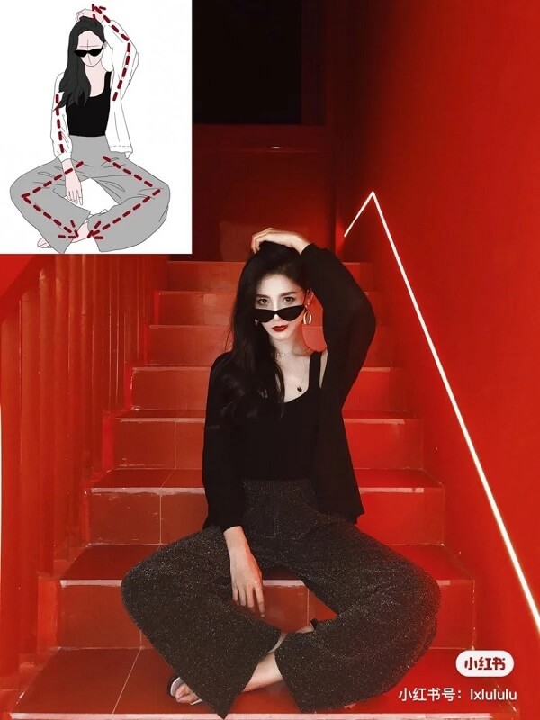 Tạo dáng chụp ảnh ngồi đẹp với tư thế bắt chéo chân