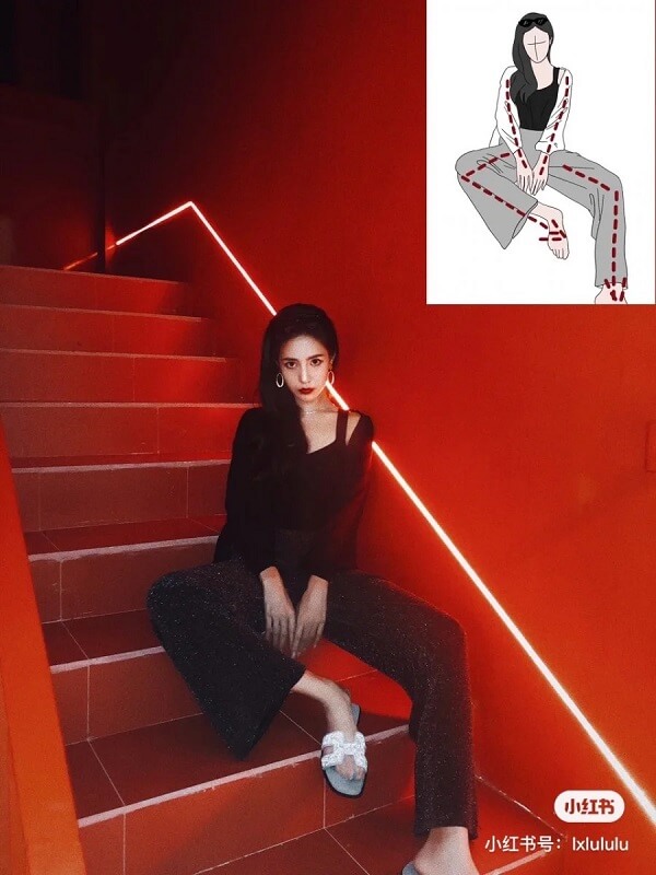 Tư thế một chân gập một chân duỗi