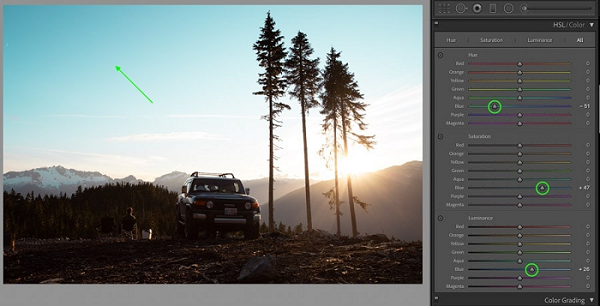 Hình bầu trời đã qua chỉnh sửa của Lightroom