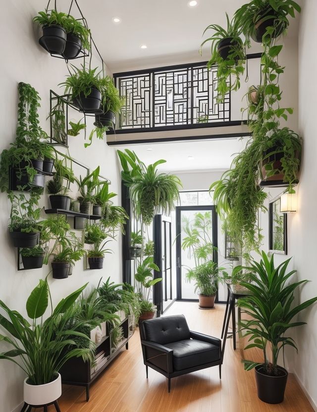 Sắp xếp cây xanh trong chậu ở các vị trí tối ưu với ánh sáng tự nhiên