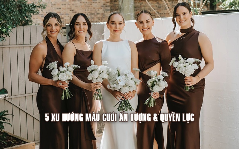 Bảng màu sắc xu hướng trang trí tiệc cưới 2026 — Cobalt Blue, Emerald Green, Wine Red