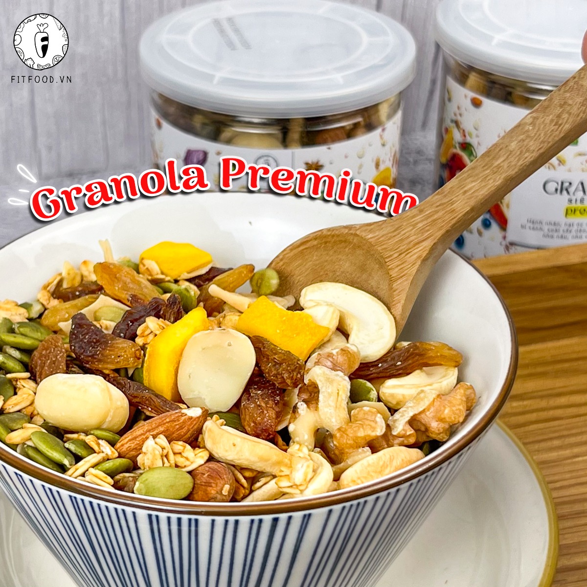 Granola mix nhiều loại hạt bữa sáng dinh dưỡng