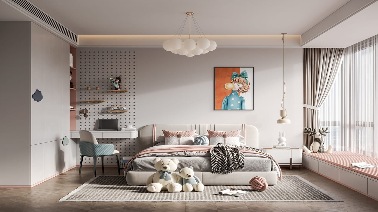 Thiết kế nội thất phòng ngủ trẻ em tổng thể hiện đại