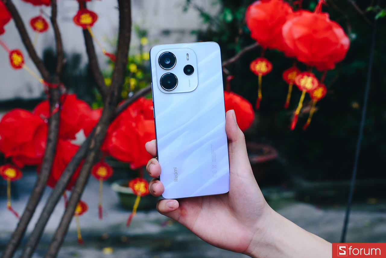 Thiết kế tổng thể Xiaomi Redmi Note 14 nhìn từ phía trước và sau