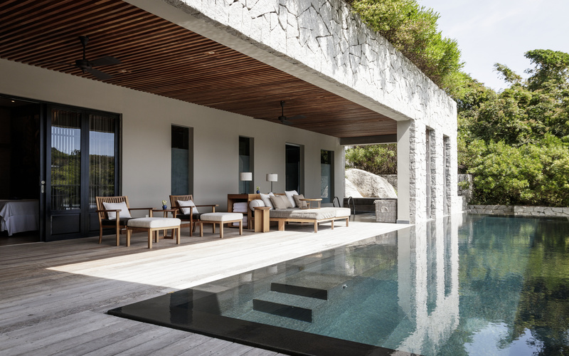 Amanoi wellness resort pavilion overlooking Nui Chua National Park Ninh Thuan